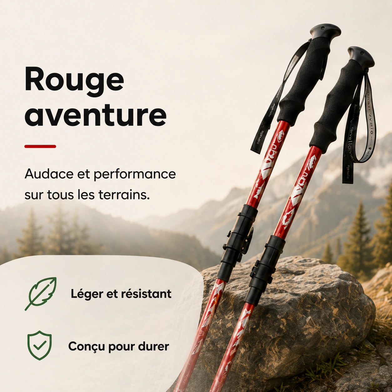 Narvelio® – Bâtons de Marche Pliables pour Soulager les Genoux, Hanches & Dos