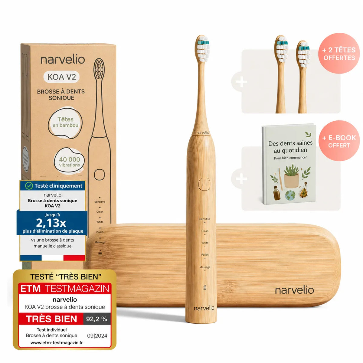 Koa V2 PRO ™ - Brosse à dents sonique durable