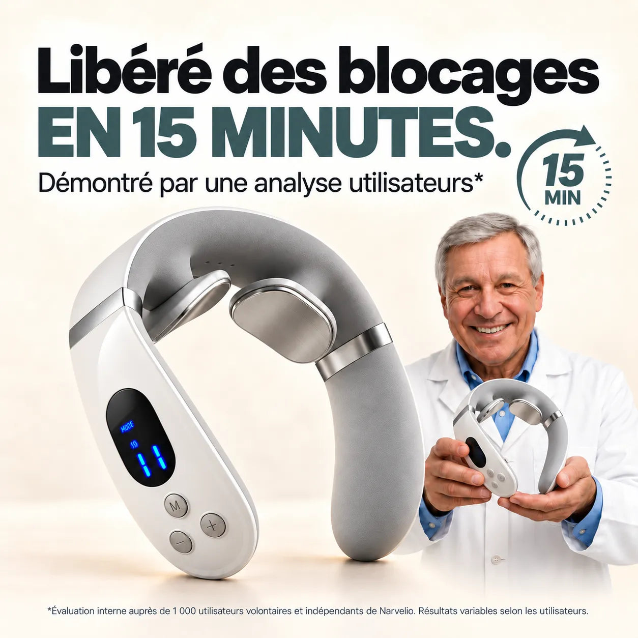 Narvelio® Pro – Appareil de massage cervical