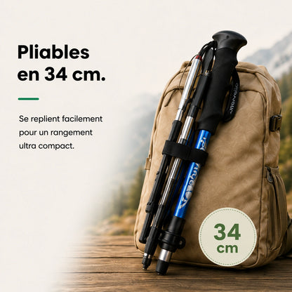 Narvelio® – Bâtons de Marche Pliables pour Soulager les Genoux, Hanches & Dos
