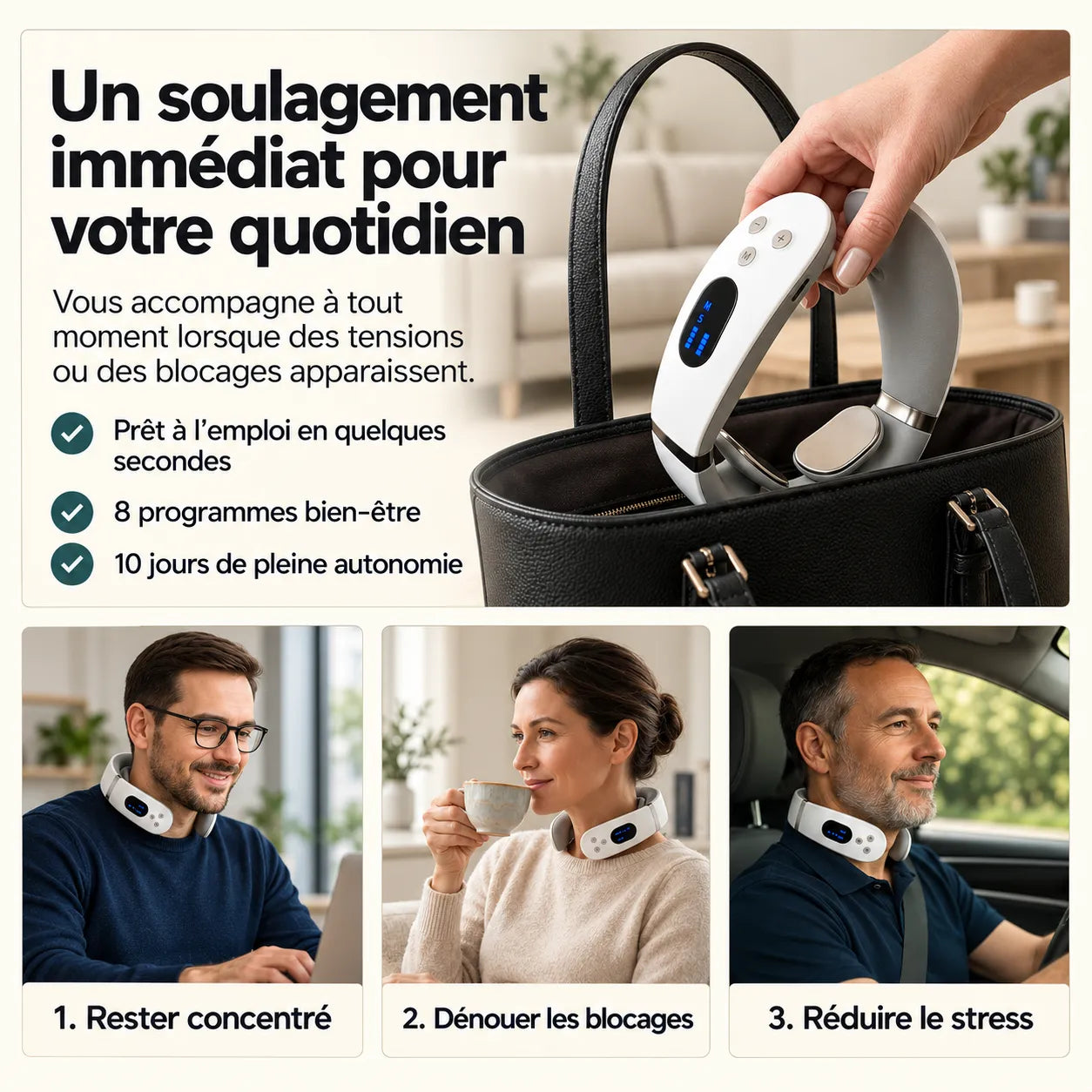 Narvelio® Pro – Appareil de massage cervical