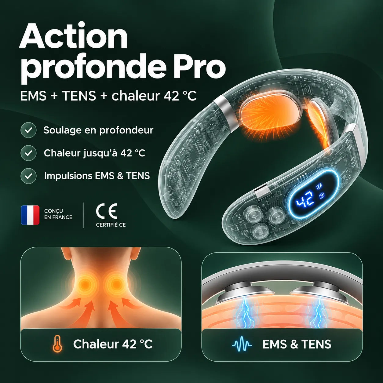 Narvelio® Pro – Appareil de massage cervical