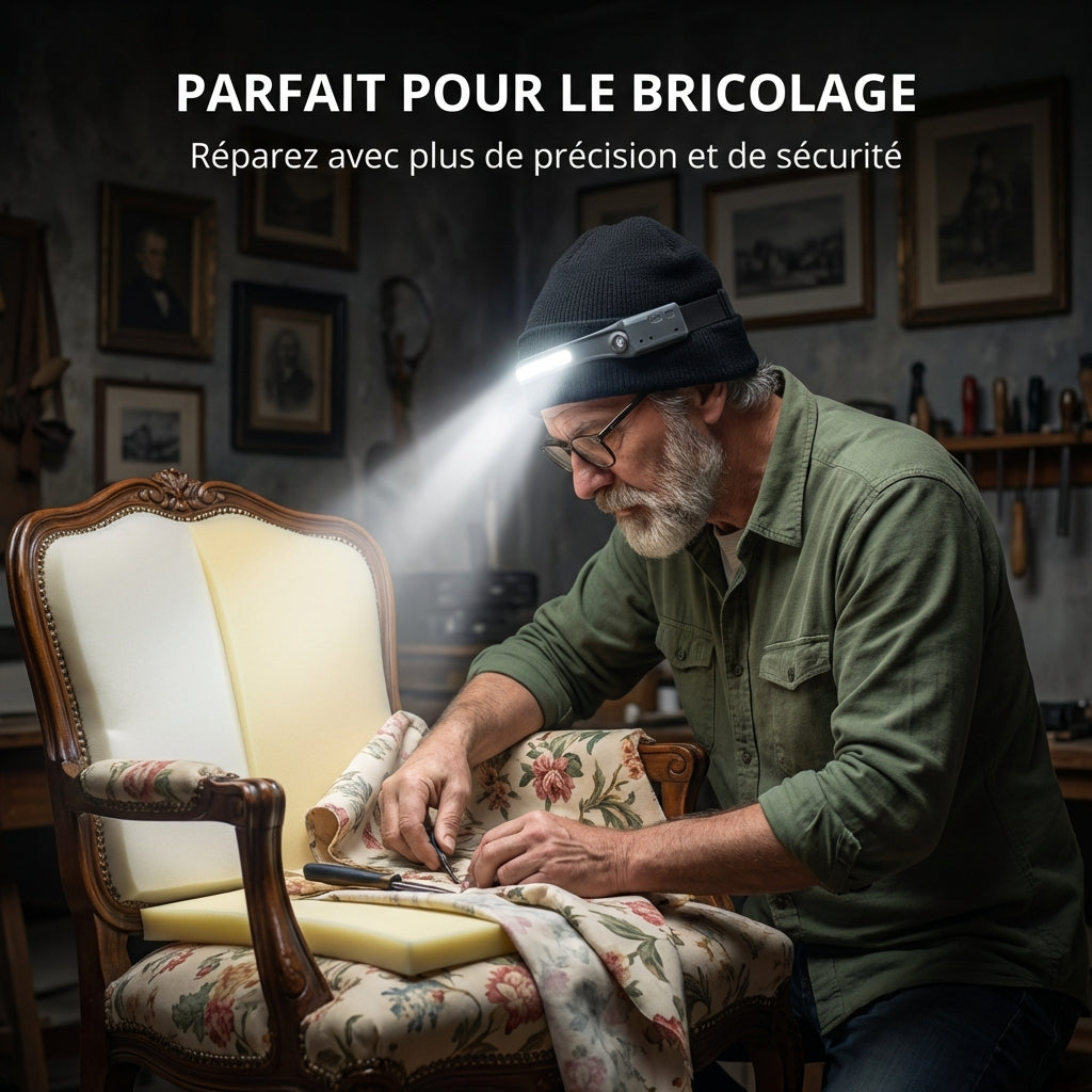Lampe frontale Narvelio — utilisation bricolage et garage