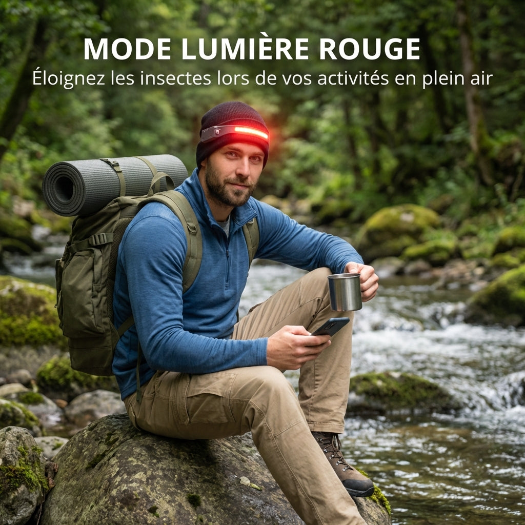 Lampe frontale Narvelio — capteur de mouvement mains libres